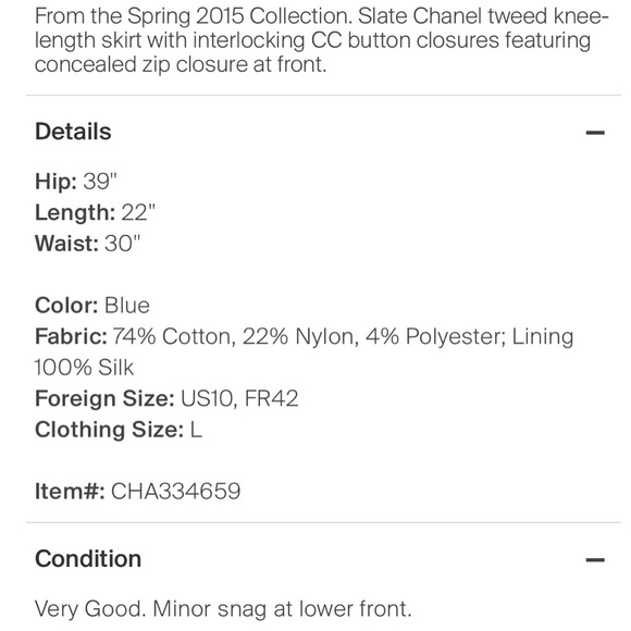 Chanel Nautical Tweed Skirt size 42 - Like New! - Picture 4 of 10